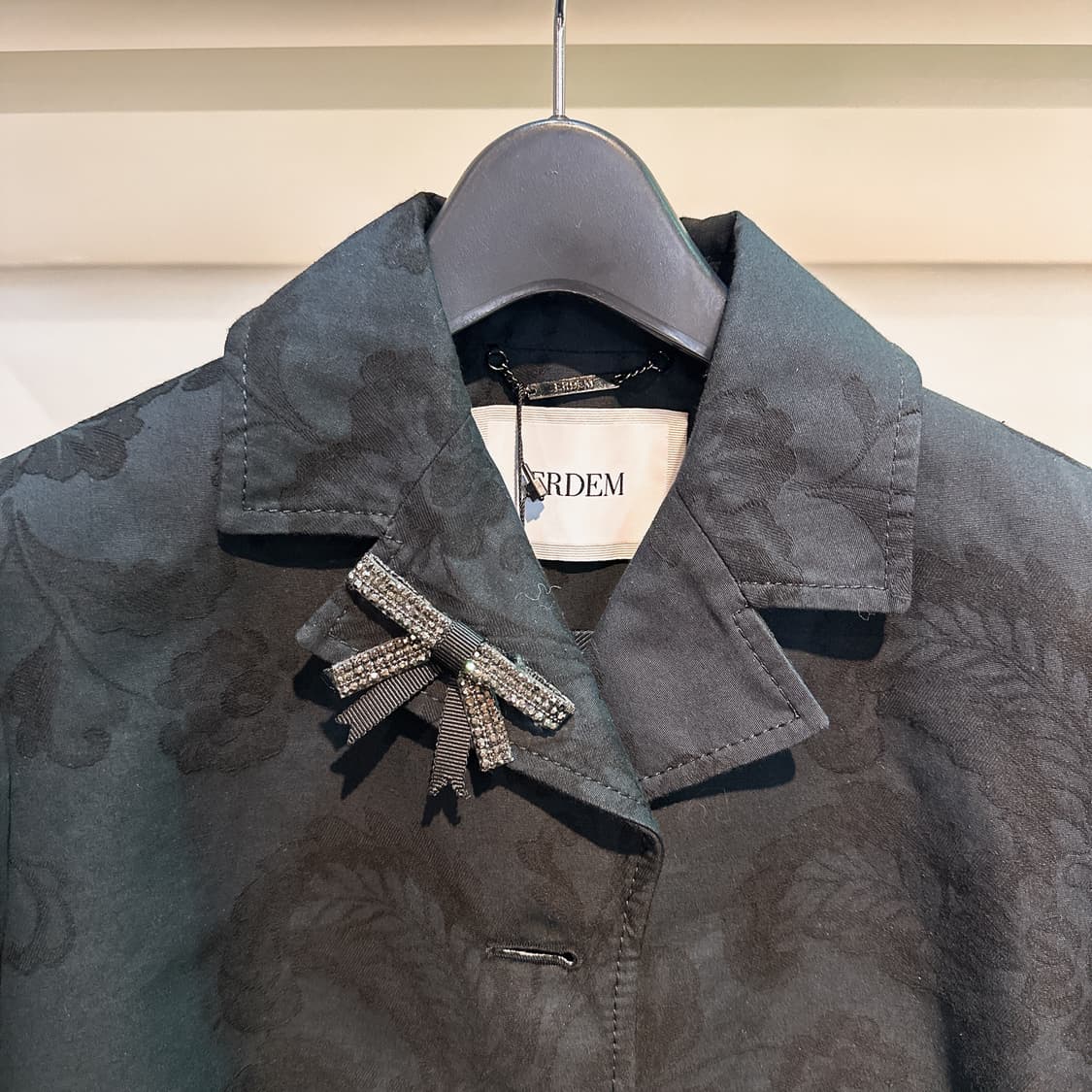 에르뎀 여성 코튼 네이비 자수 자켓 상품이미지2