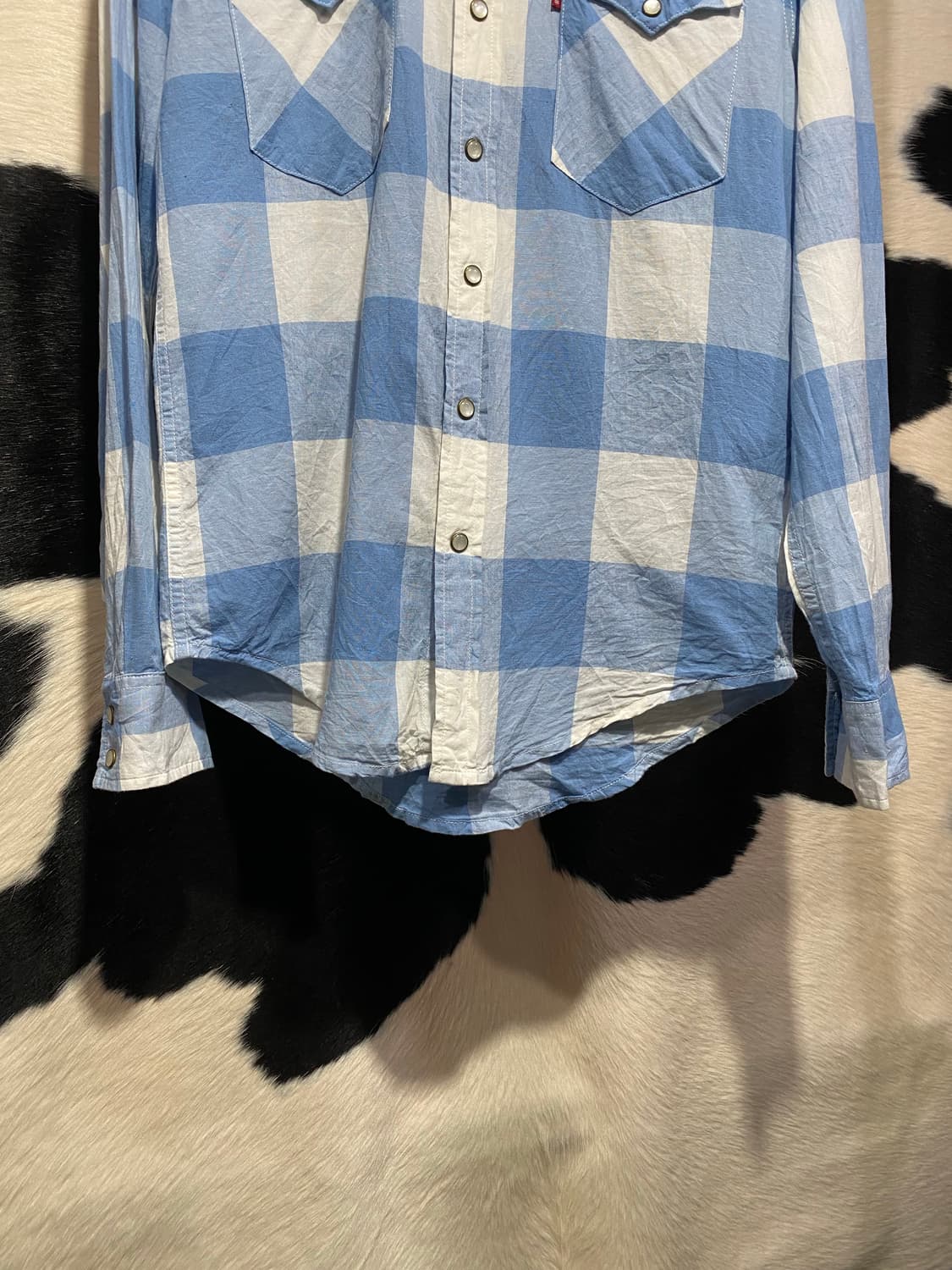 Levi’s 하늘색 체크 웨스턴 셔츠 상품이미지4