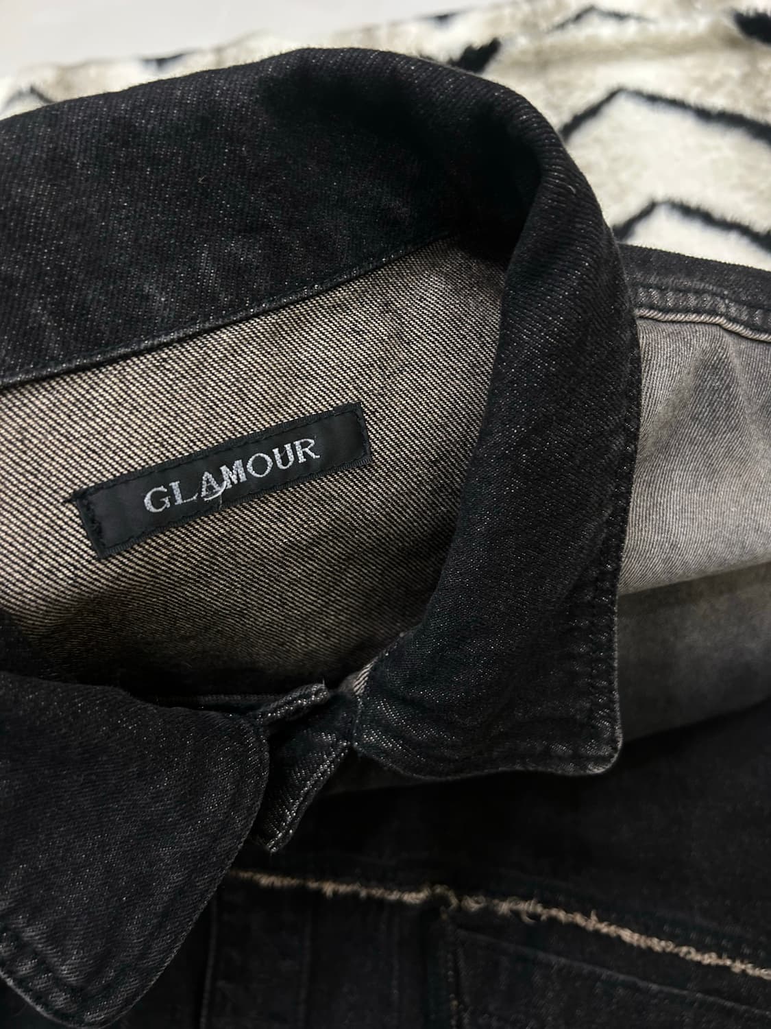 [실측XL]Glamour 샌드워싱 데님 자켓/흑청 상품이미지4