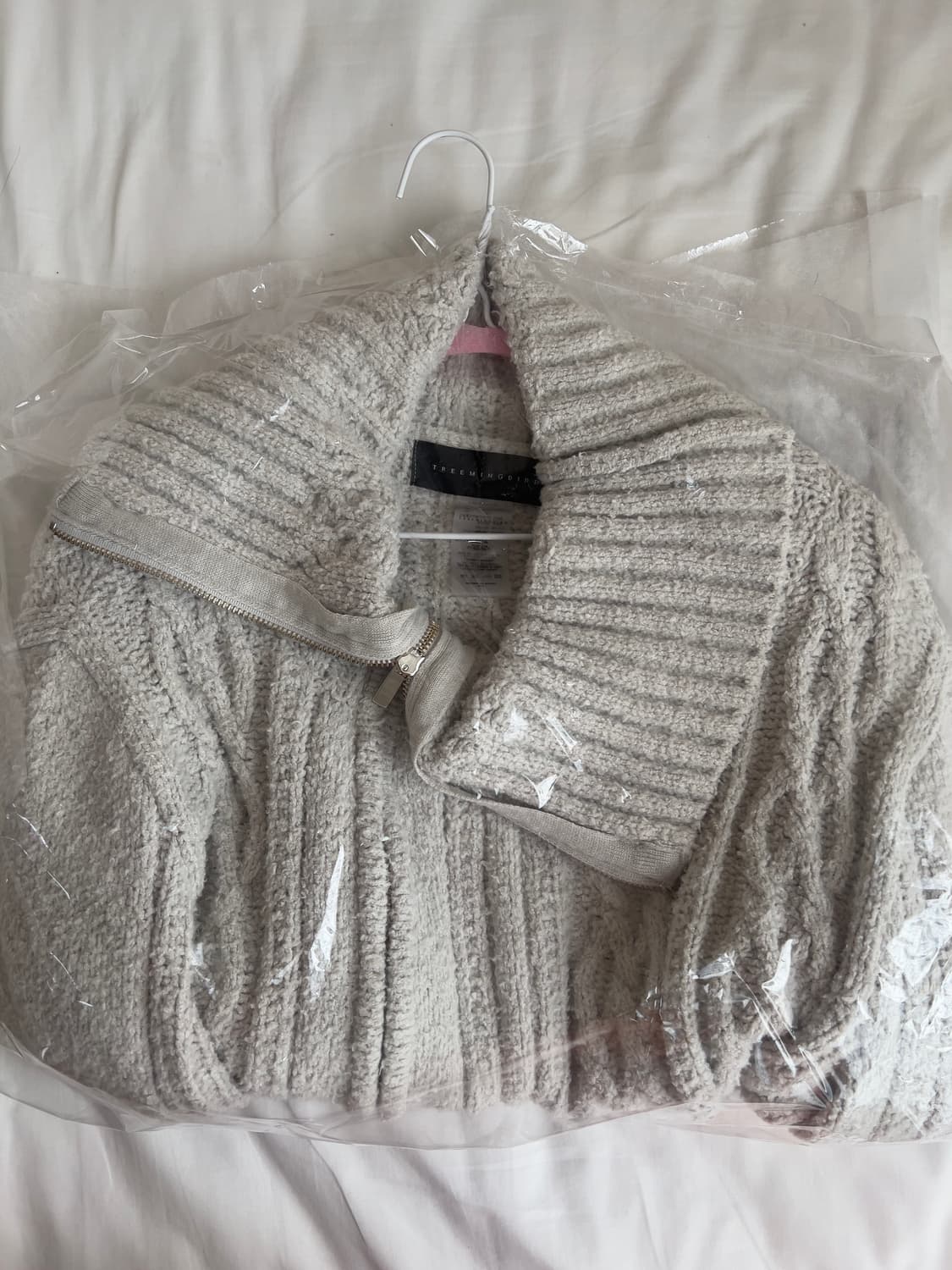 2-way Unbalance Off-shoulder Knit Zip-up 상품이미지2