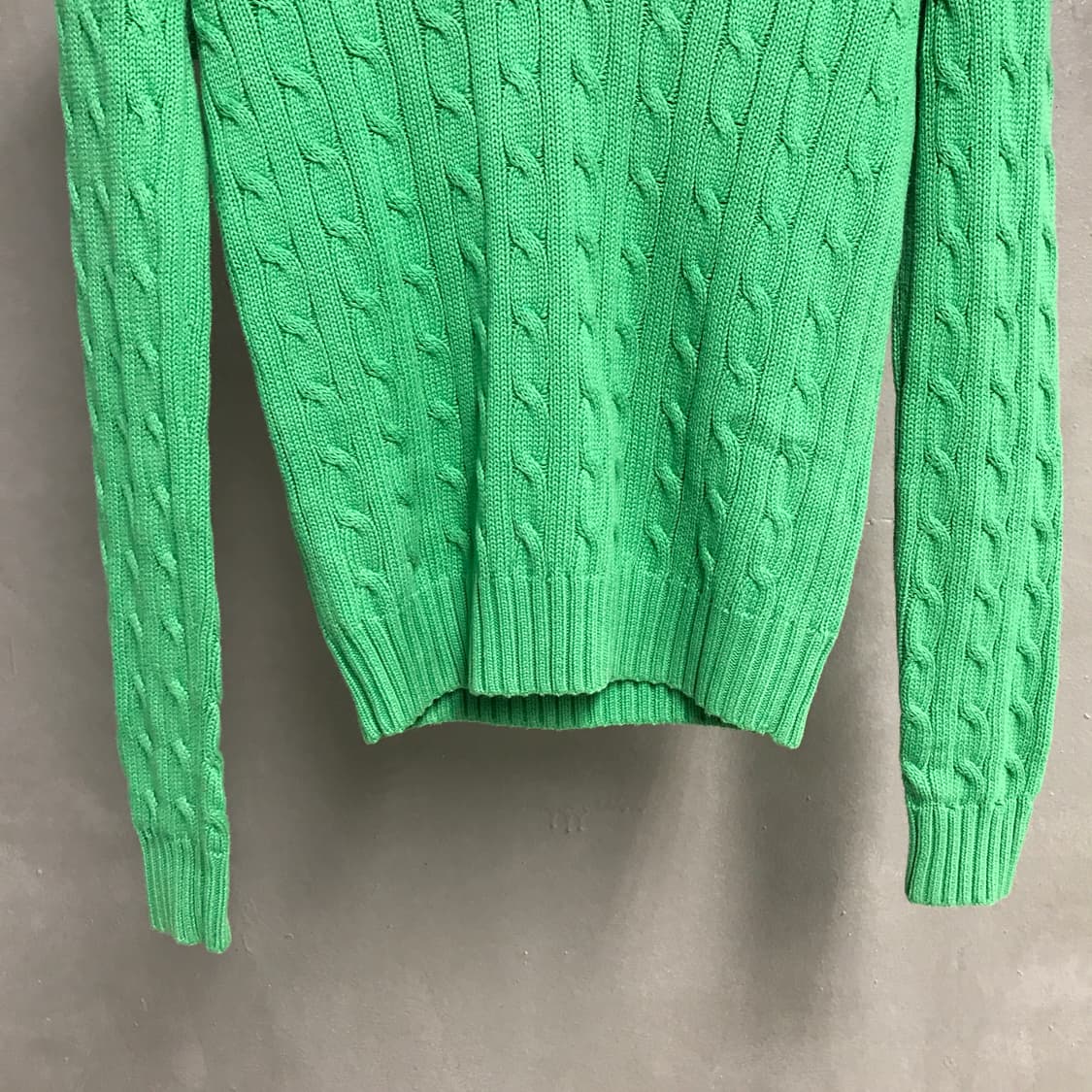 폴로 랄프로렌 케이블 브이넥 니트 그린 M(W) 상품이미지3