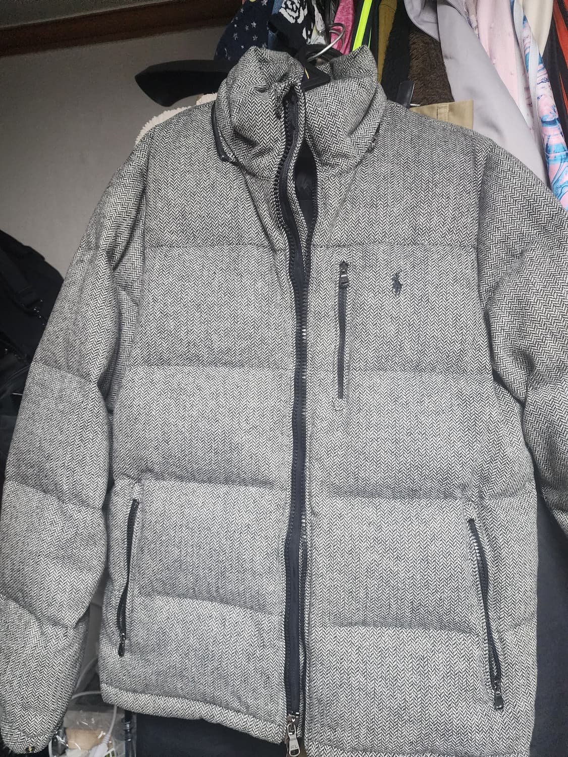 폴로랄프로렌 울 블렌드 헤링본 패딩M 상품이미지5