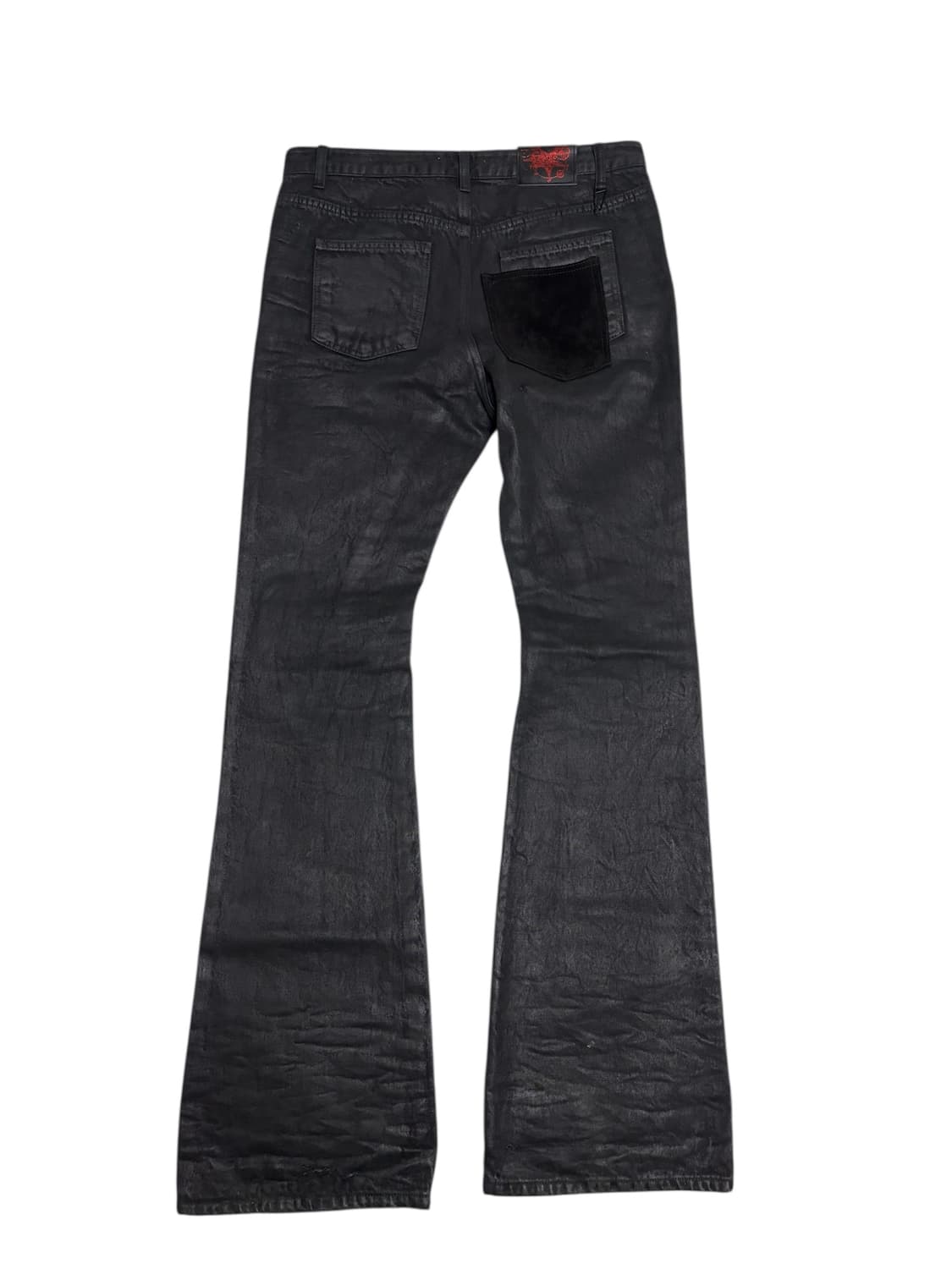 에모스탠스 에문 디스트로이드 레드 스티치 왁스 플레어 데님팬츠 3사이즈 상품이미지2