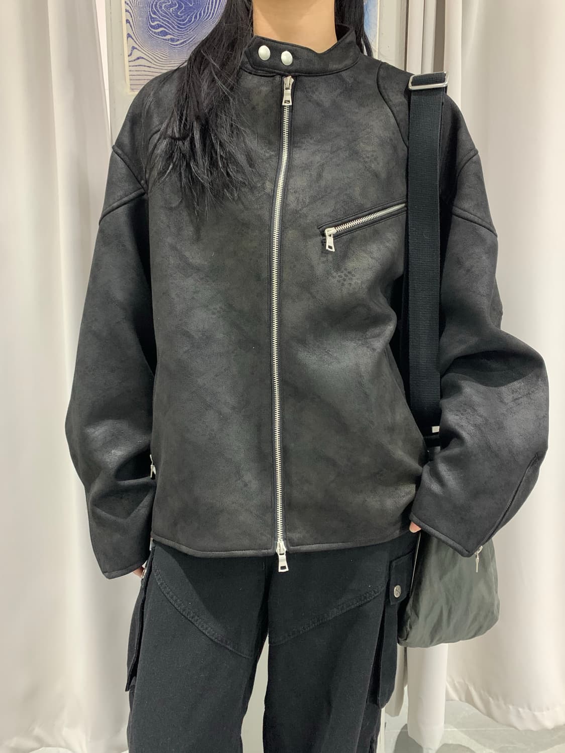 스웨이드 검정자켓 상품이미지1