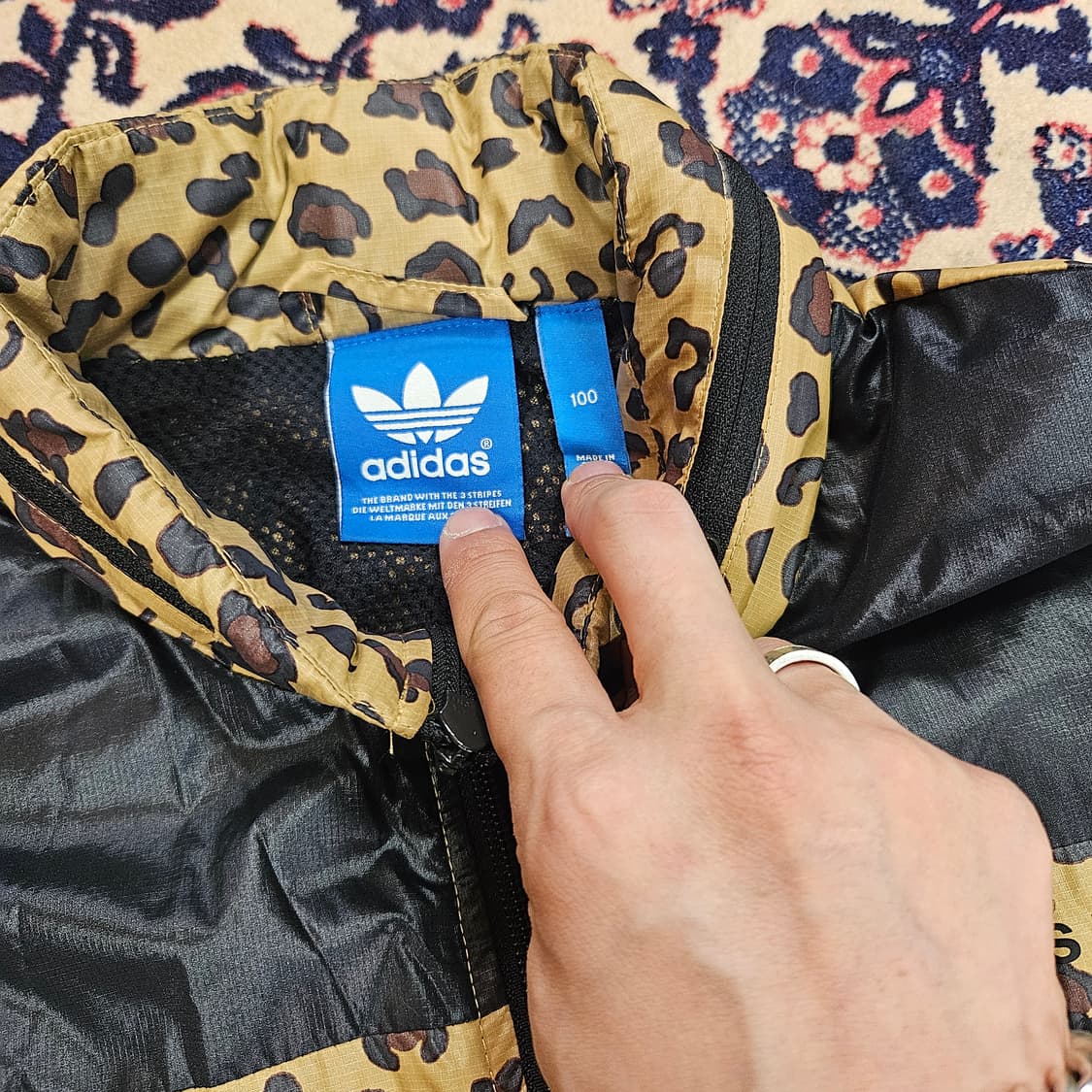 아디다스(Adidas) 레오파드 호피 집업 바람막이 자켓 L size 상품이미지7