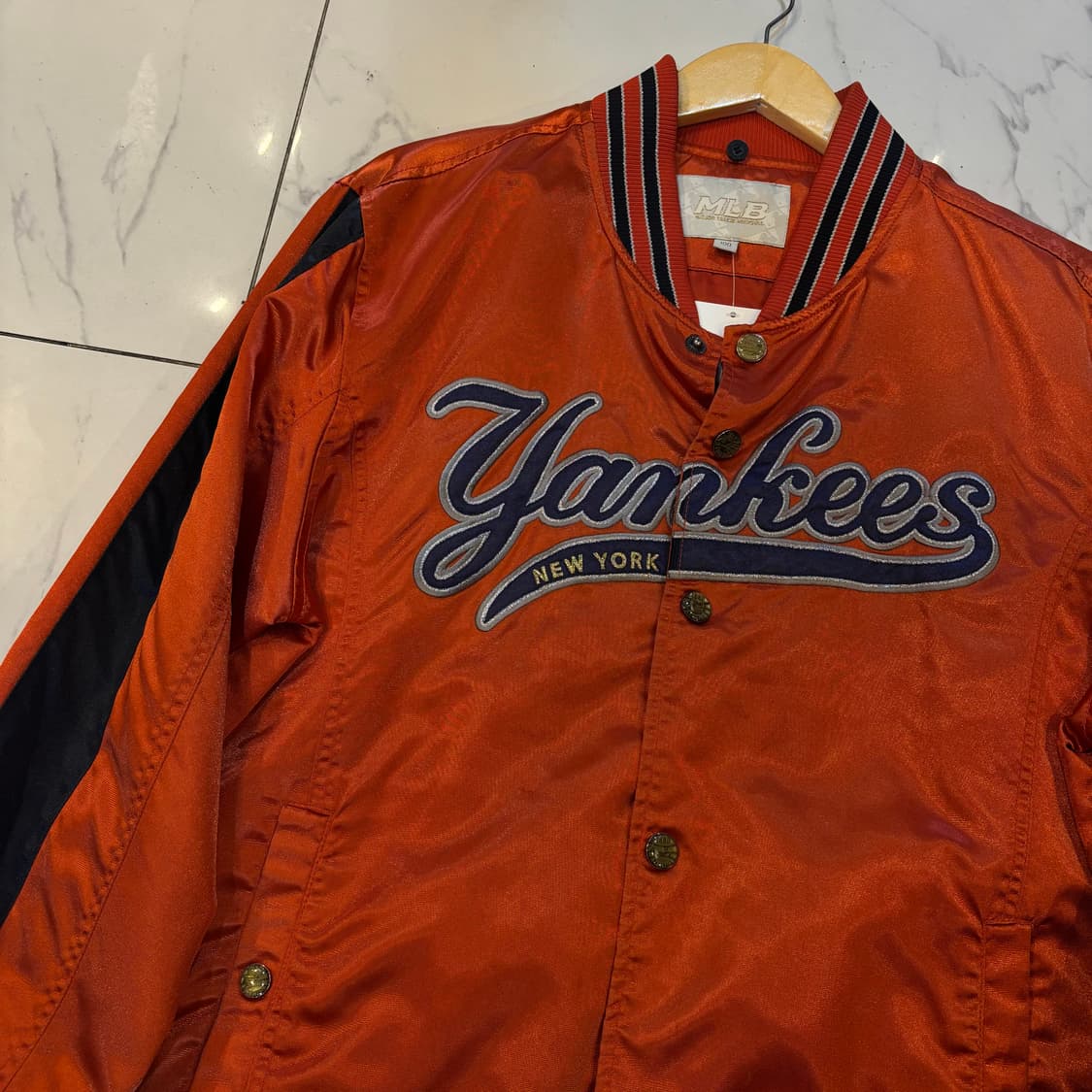 MLB 양키스 바시티자켓 올드스쿨 오렌지 L 상품이미지3