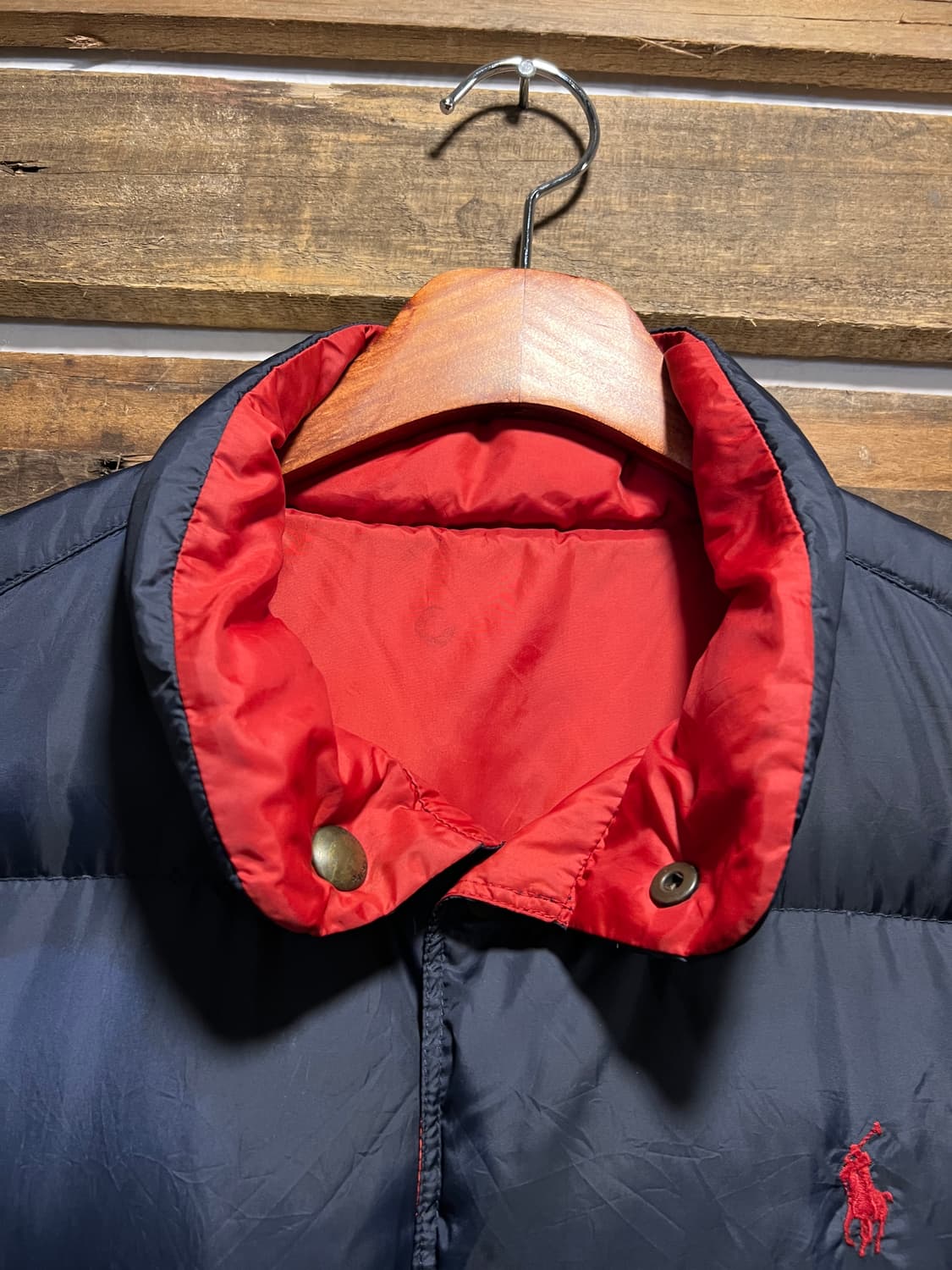 [L]폴로 랄프로렌 네이비 레드 리버시블 패딩 베스트 상품이미지3