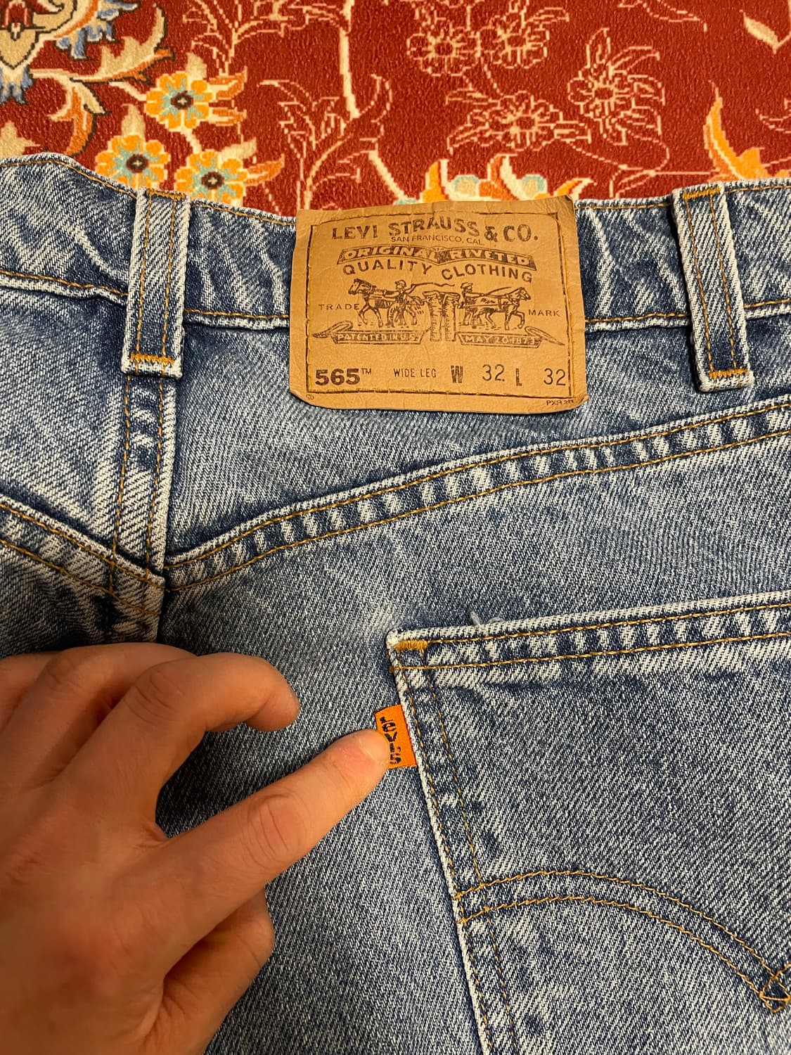 90s levis 565 32x32 wide leg 상품이미지3