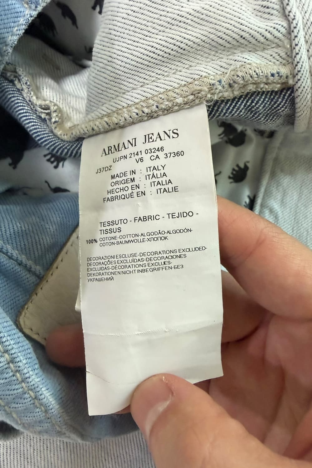 아르마니 진스 블리치드 펀칭 데님 팬츠 상품이미지10