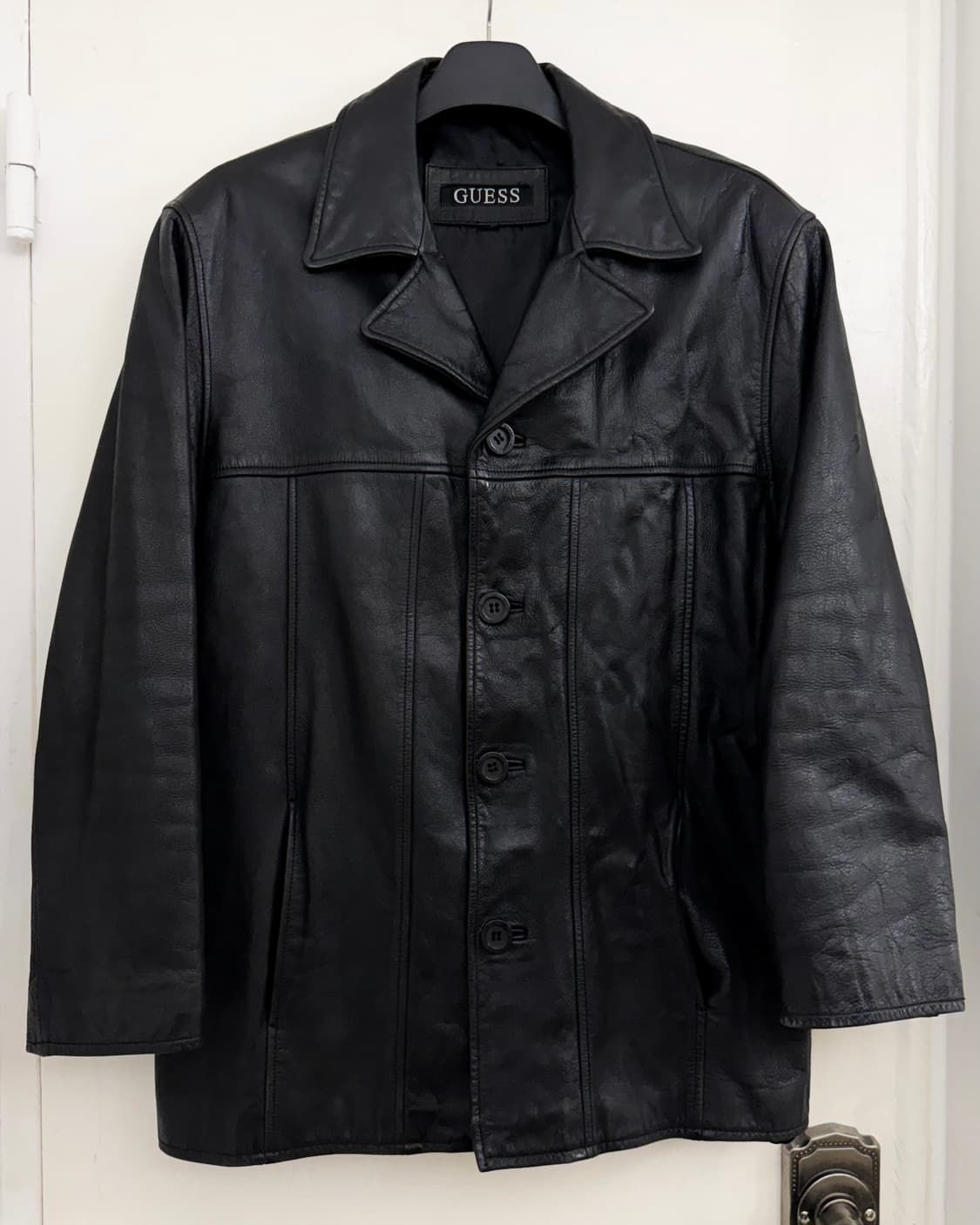  90s GUESS Genuine Leather Car Coat 상품이미지1