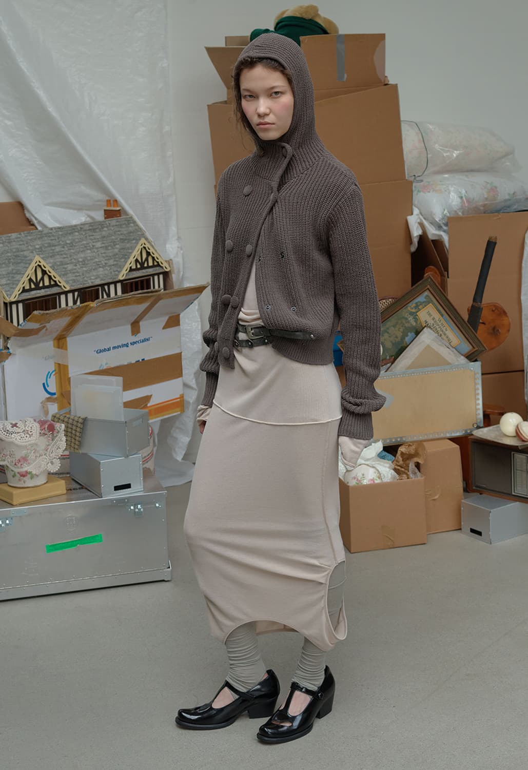 Open yy 오픈와이와이 HOODED BUTTON CARDIGAN, C 상품이미지3