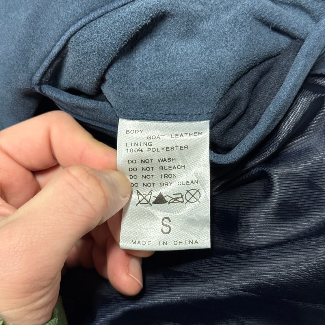 VTG 빈티지 염소 가죽 스웨이드 오픈카라 집업 자켓 상품이미지7