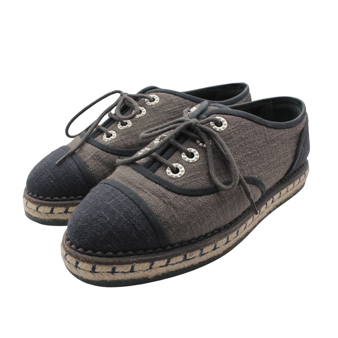 샤넬 투톤 린넨 스니커즈 36 상품이미지1