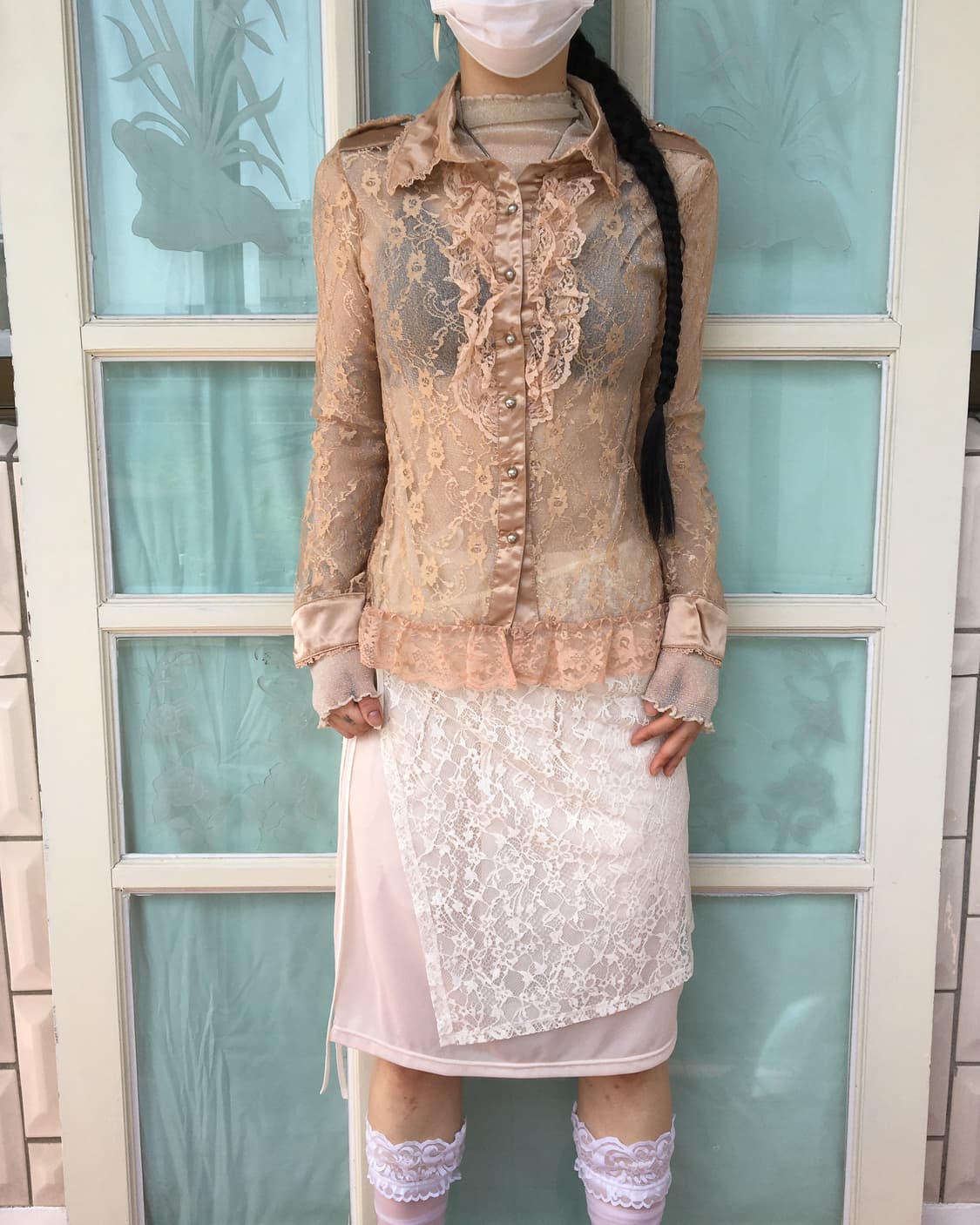 Lace see through shirt 상품이미지1