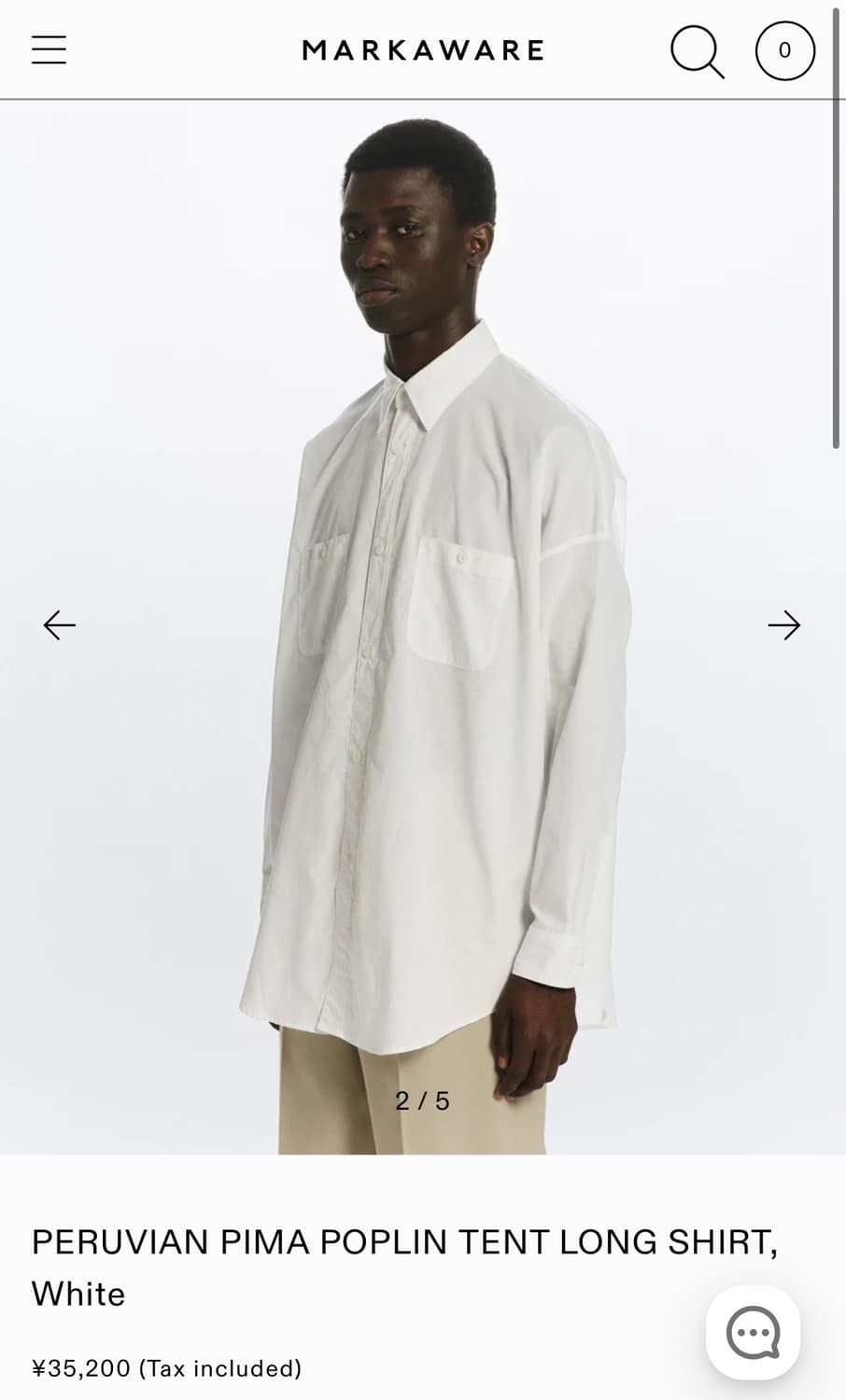 [4]마카웨어 markaware 텐트 셔츠 화이트 상품이미지1