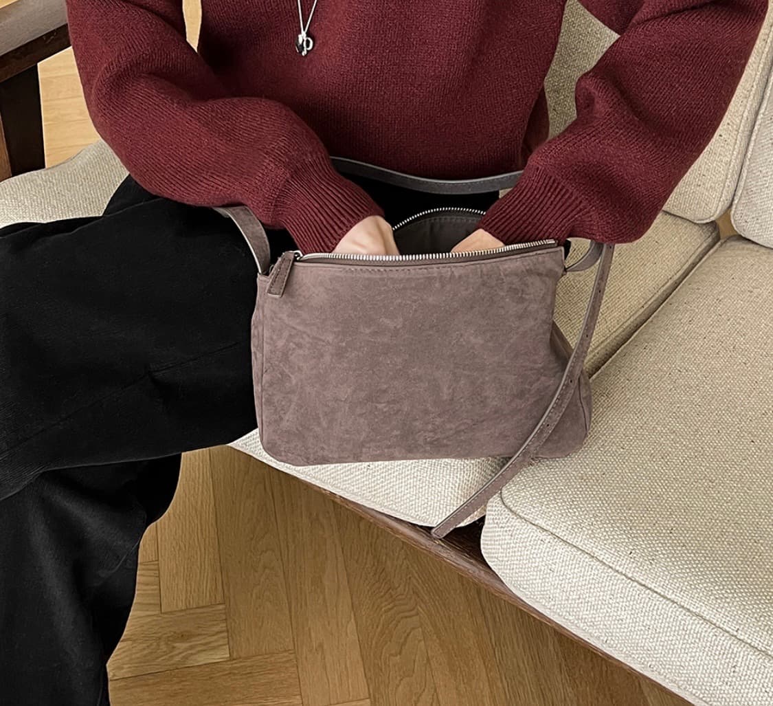 (새상품) 98도씨 NEAH 파베 스웨이드 숄더백 크로스백 애쉬차콜 상품이미지2