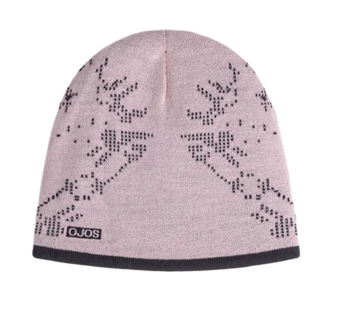 오호스 스캐터드 그래픽 리버시블 비니 차콜 상품이미지5