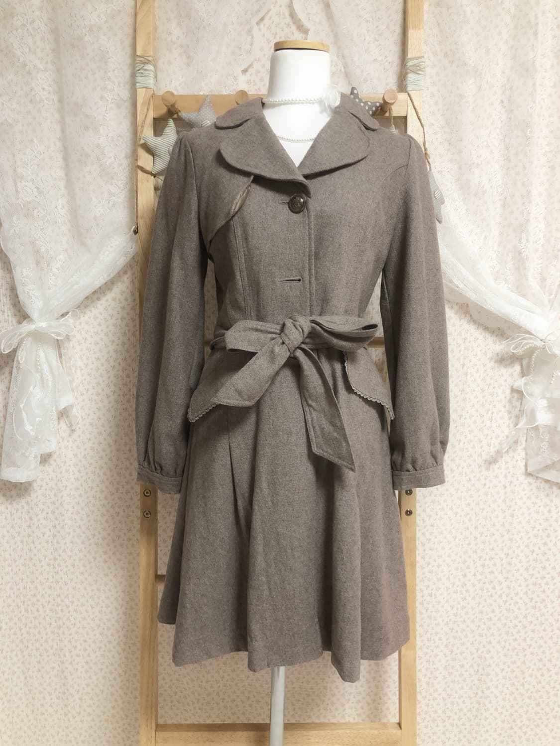 빈티지 엑시즈팜 코코아 라떼갸루 코트 상품이미지8