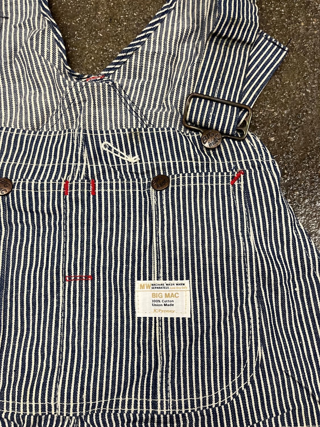 70s  JC Penney 빅맥 히코리 오버롤 (~35“) 상품이미지2