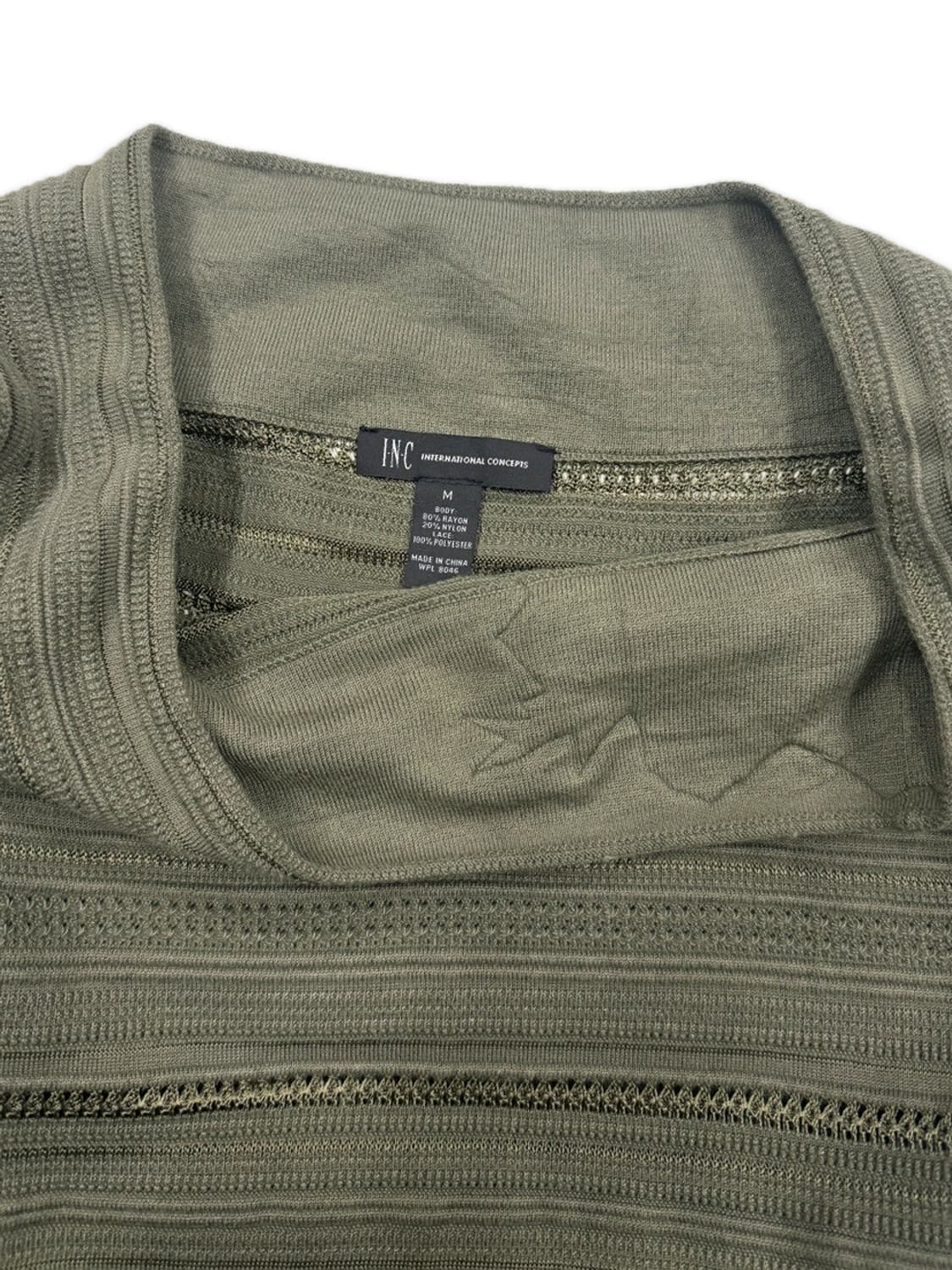 빈티지 카키 플라워 레이스 오프숄더 니트 상품이미지5