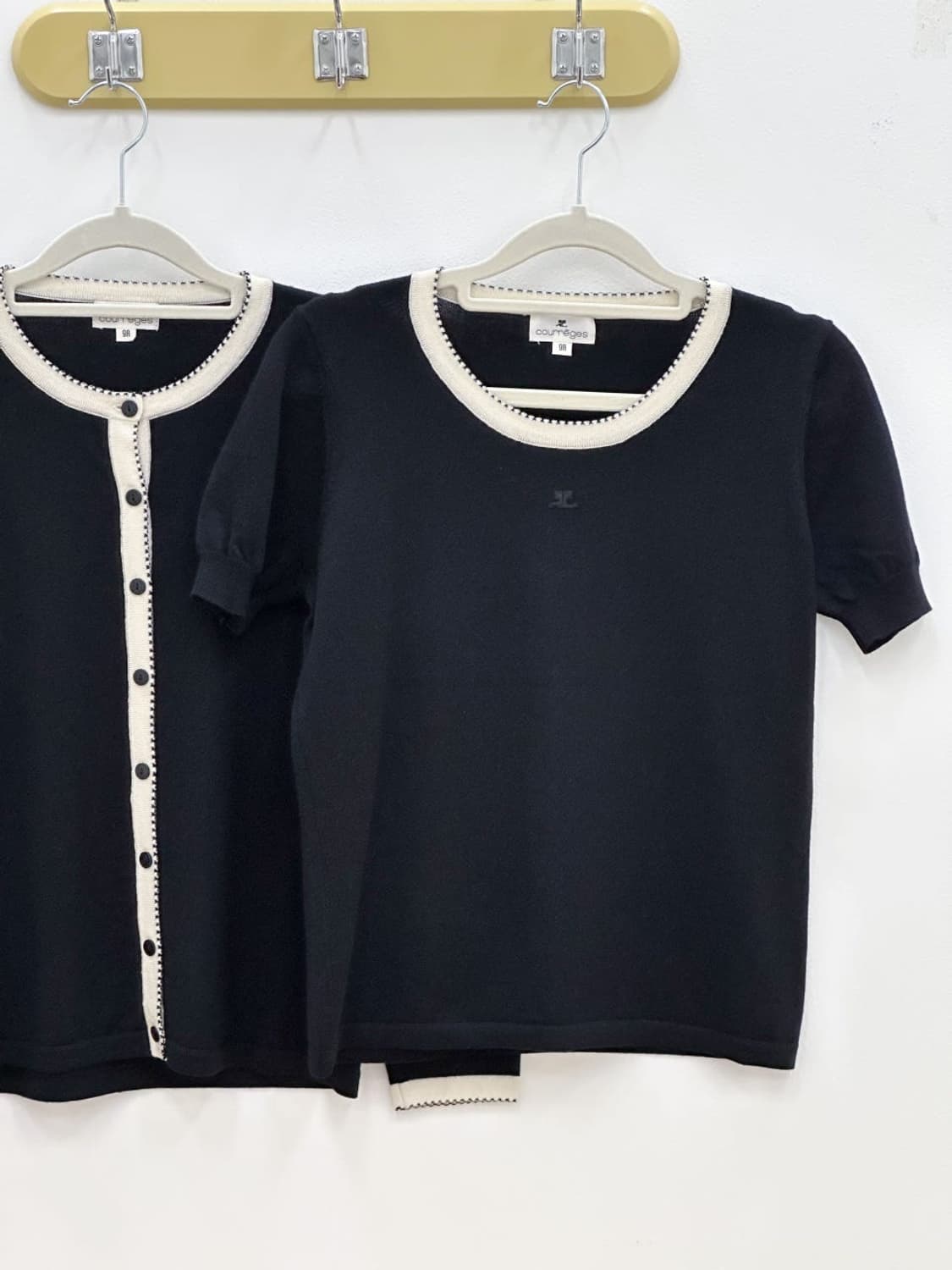 courreges / 꾸레쥬 블랙 울 니트 +가디건 세트  상품이미지2