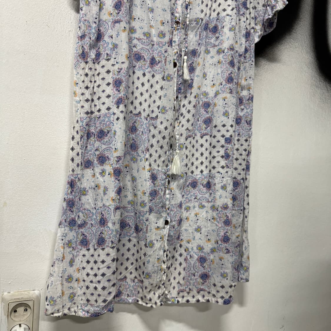 VTG 빈티지 모리 하구미 패치워크 레이스 드롭 레이어드 롱 원피스 상품이미지5