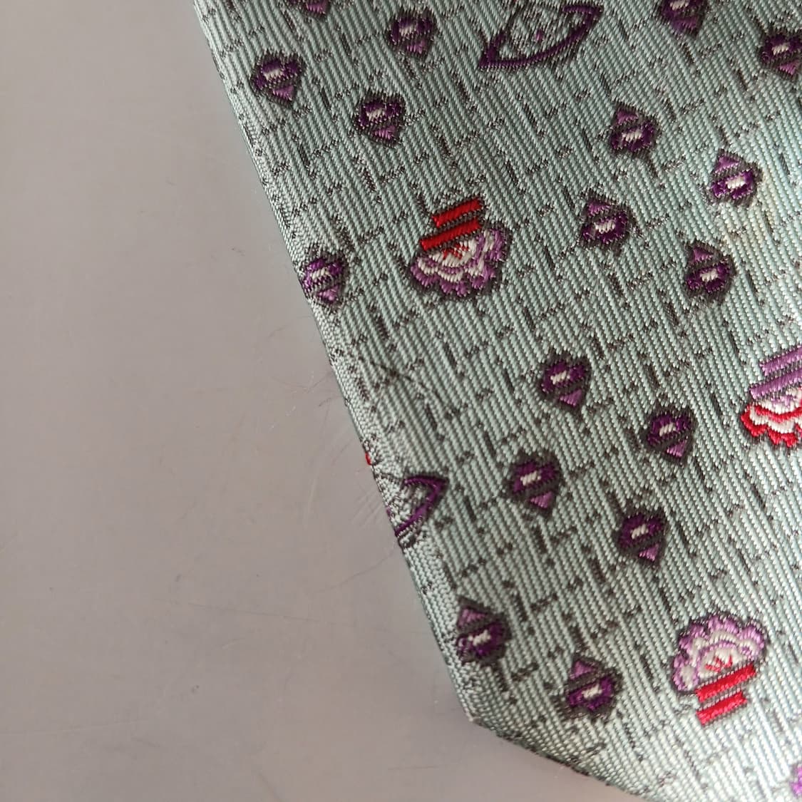 비비안웨스트우드 실크 민트 패턴 넥타이 8.8cm A~B등급 A19481 상품이미지7