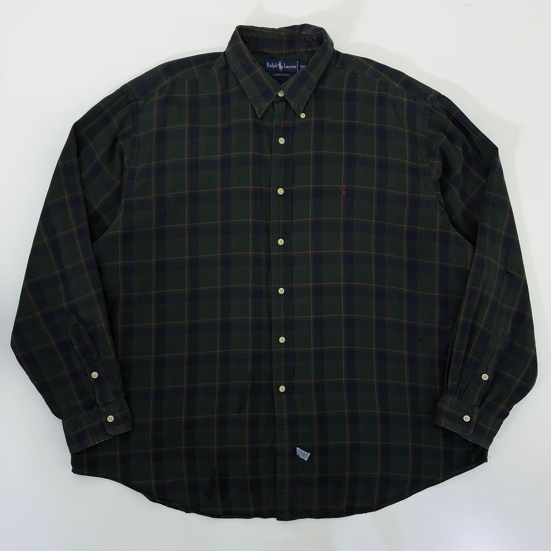 Polo  폴로 랄프로렌 90,s 자수 코튼 타탄체크 빅셔츠 상품이미지2
