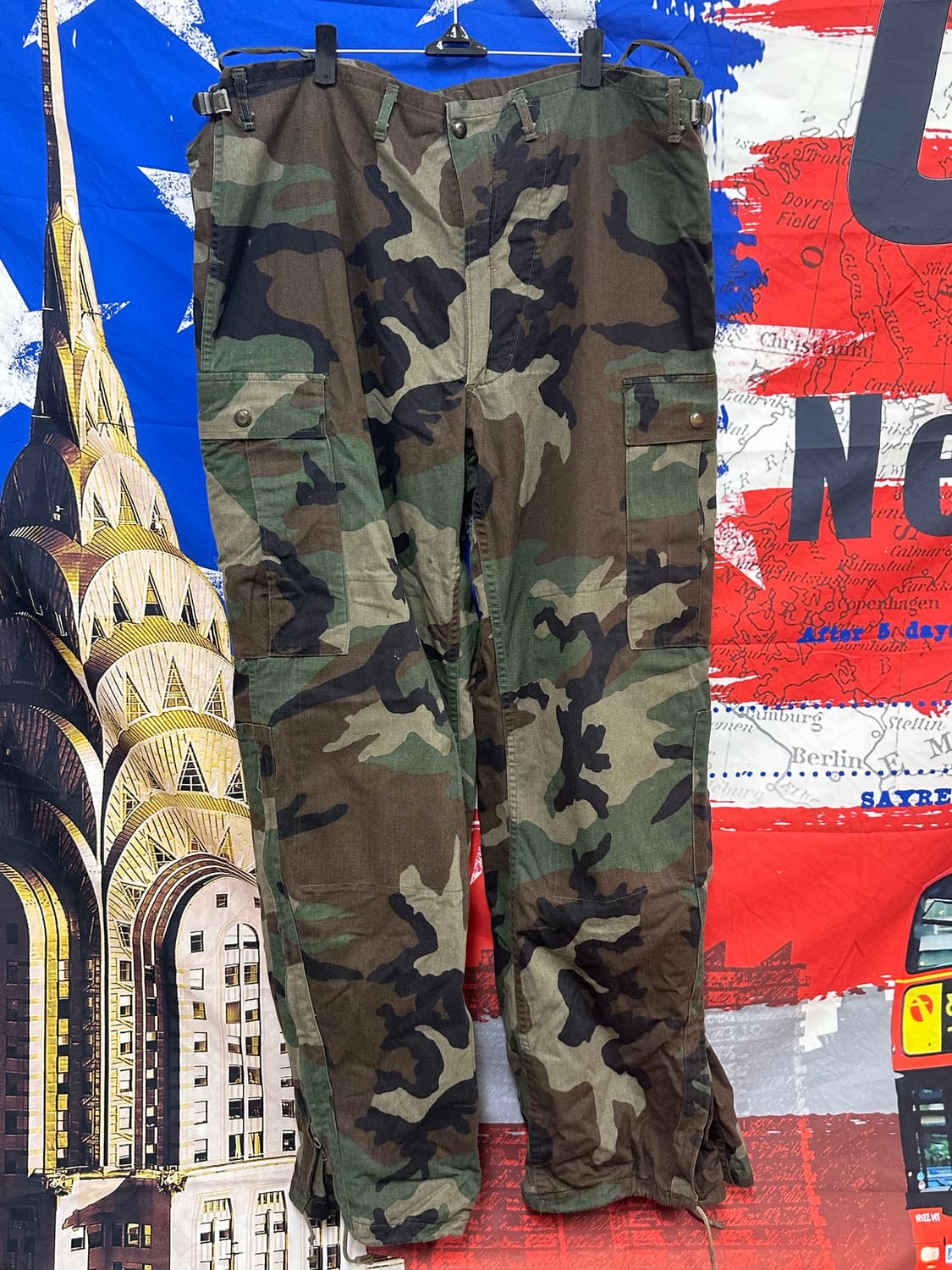 s급빈티지 카모밀리터리 와이드 팬츠 36 상품이미지2