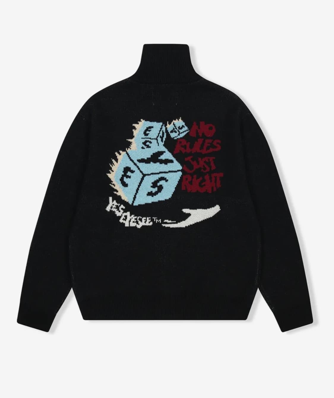 예스아이씨 다이스 집업 니트 가디건 블랙 L 상품이미지2