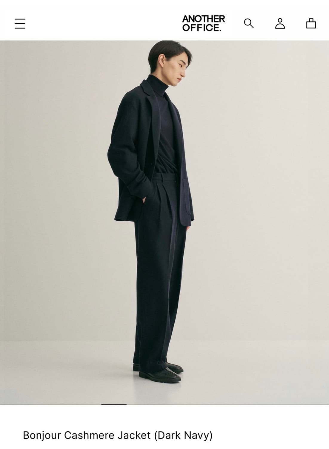 어나더오피스 봉주르 캐시미어 자켓 블레이저 다크네이비 2사이즈 판매 상품이미지5