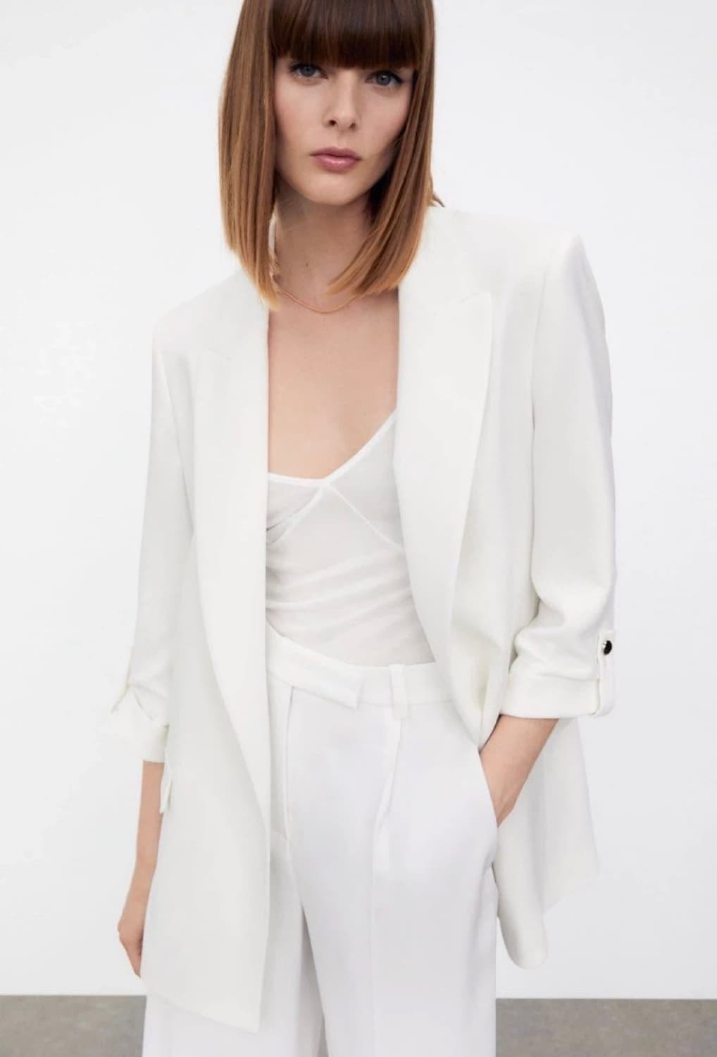 자라 롤업 슬리브 블레이저 자켓 (S) 상품이미지1