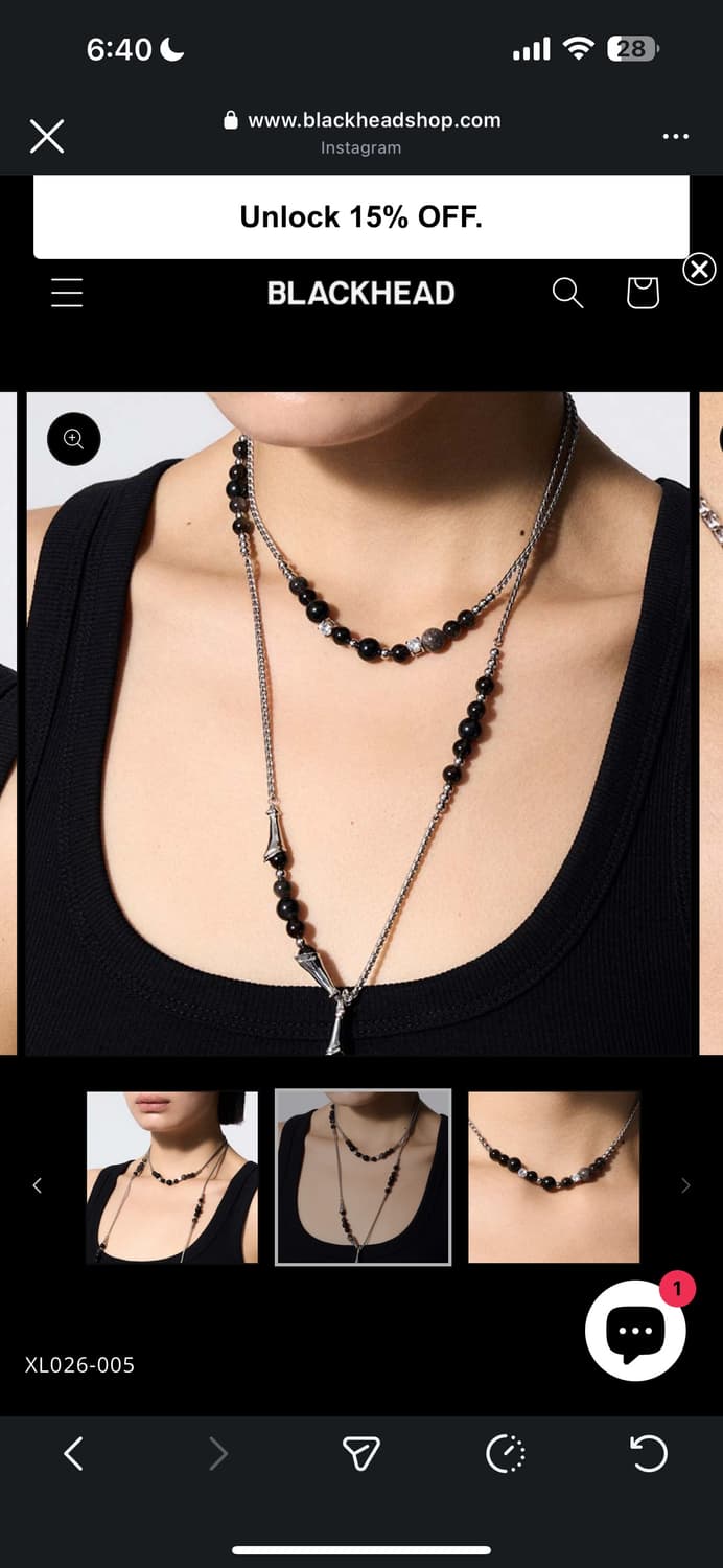 black headstudio long necklace 상품이미지2