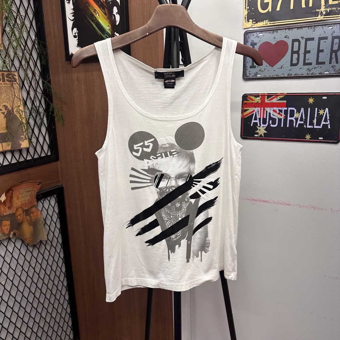 DIESEL 55, White Print Sleeveless Top  상품이미지1