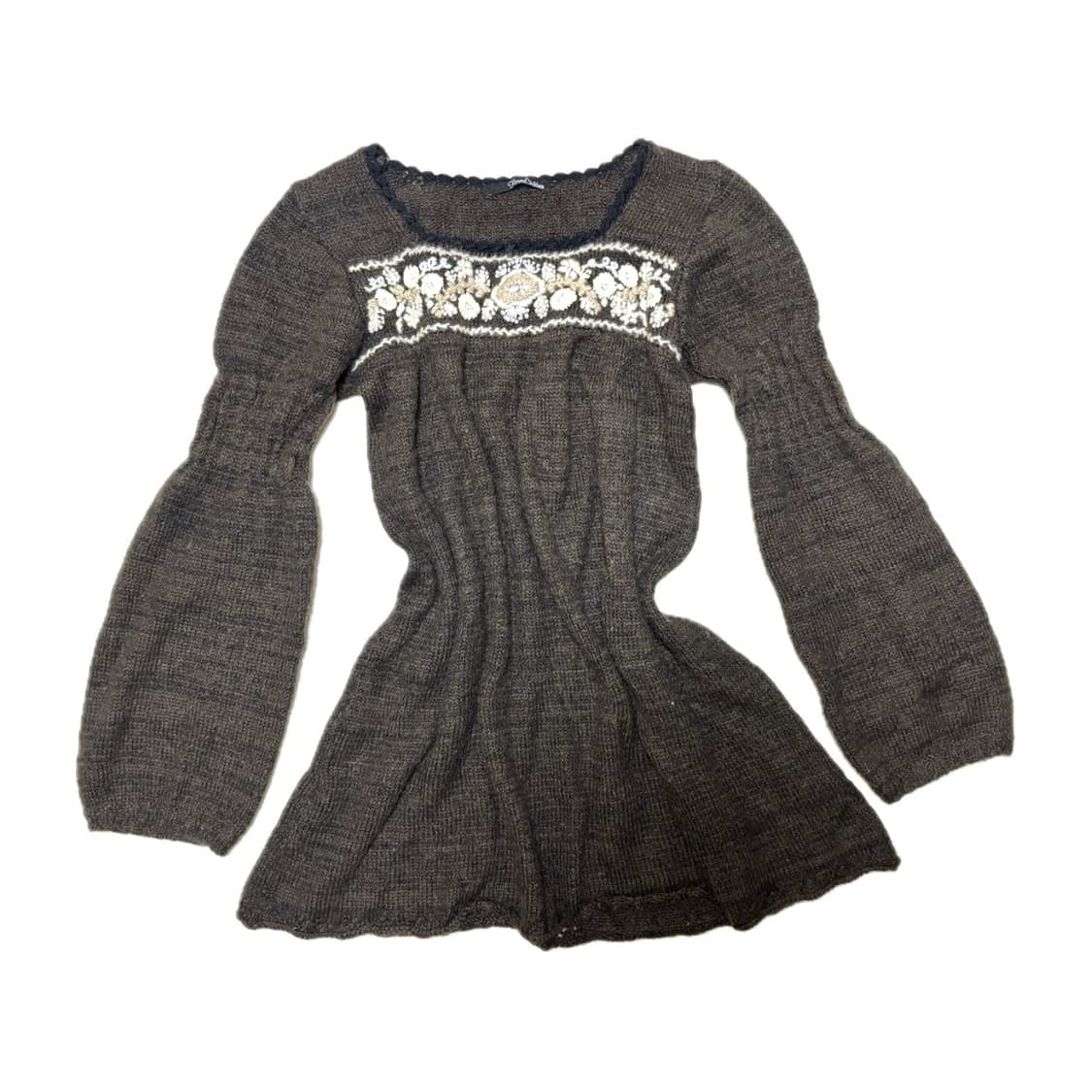 일본 빈티지 모리걸 하구미 꽃무늬 니트 상품이미지1