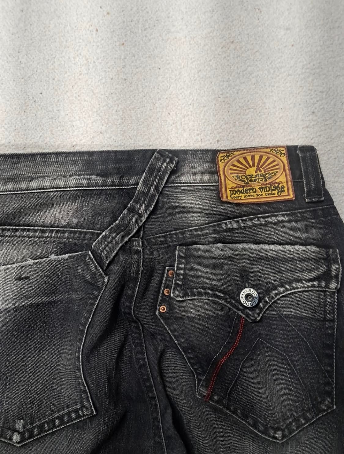 버커루 흑청 부츠컷 데님팬츠 상품이미지4