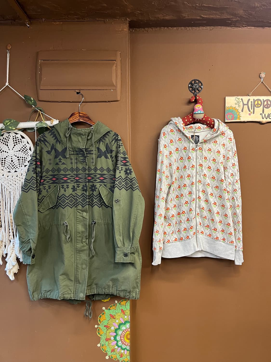 SCOLAR 히피문양 포인트 야상 아우터 상품이미지6