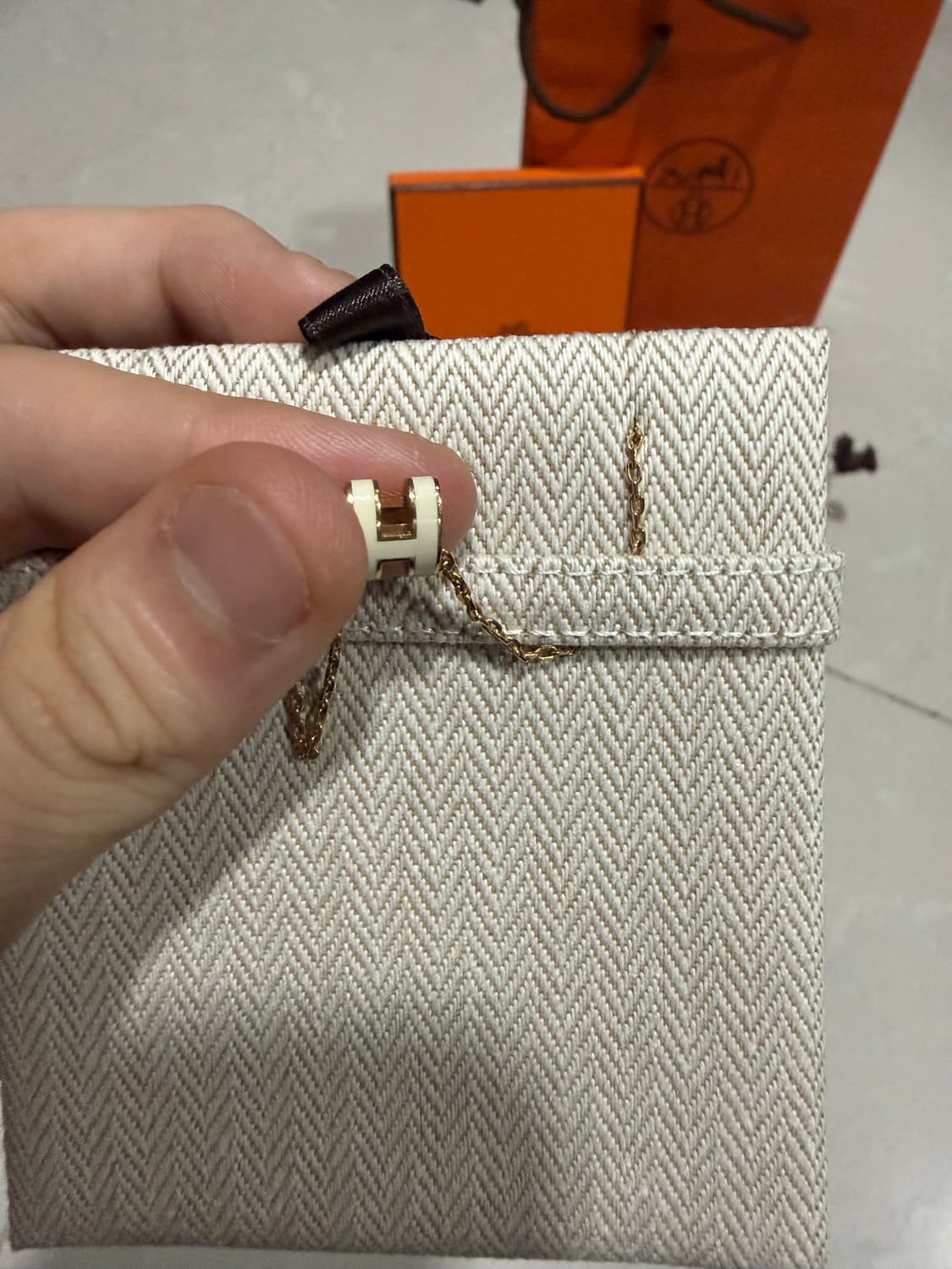 [당일출고,풀박스] 에르메스 미니 팝아슈 목걸이 로즈골드 상품이미지5