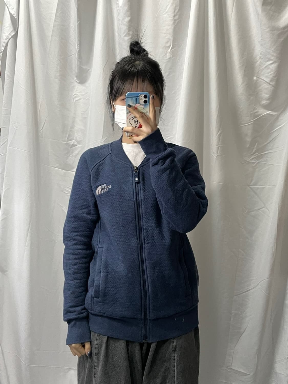 노스페이스 네이비 후리스 뽀글이 집업 95 상품이미지2