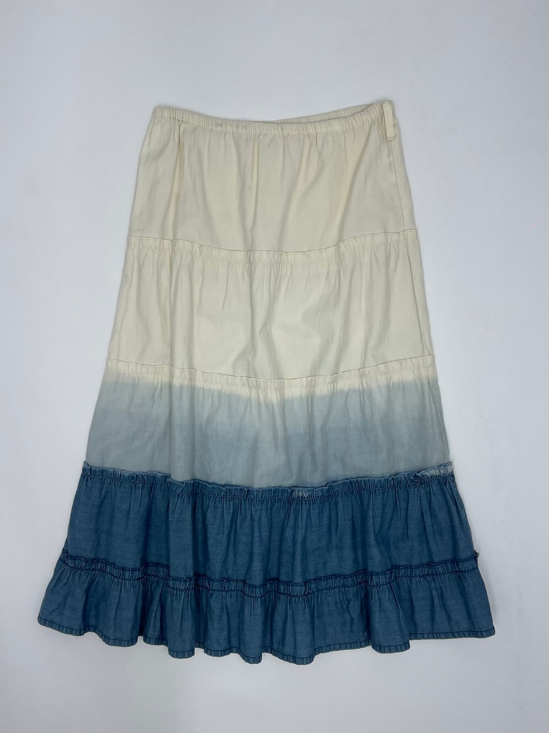 빈티지 배색 롱 스커트 상품이미지1