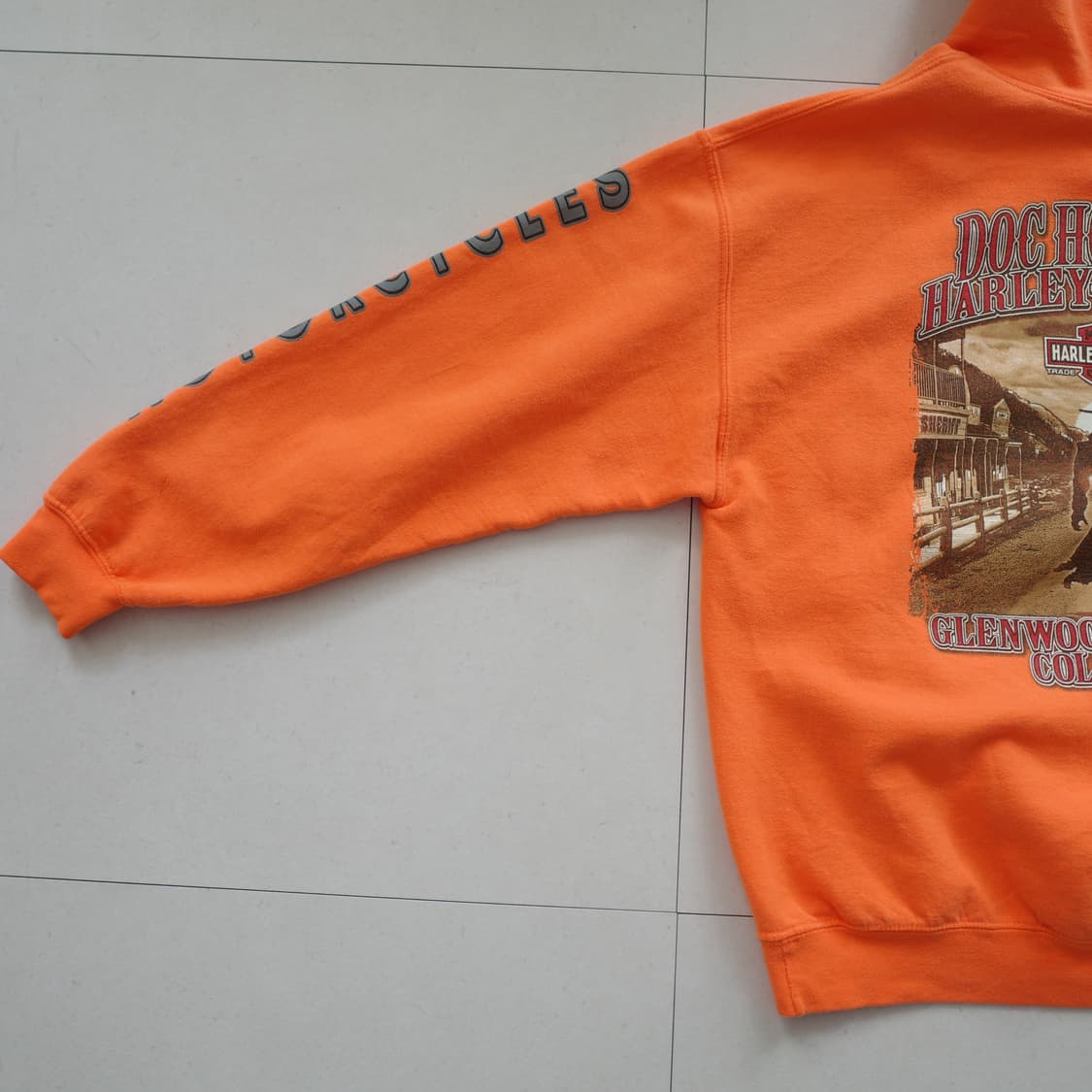 할리데이비슨 오렌지 후드티 양팔프린트 상품이미지10