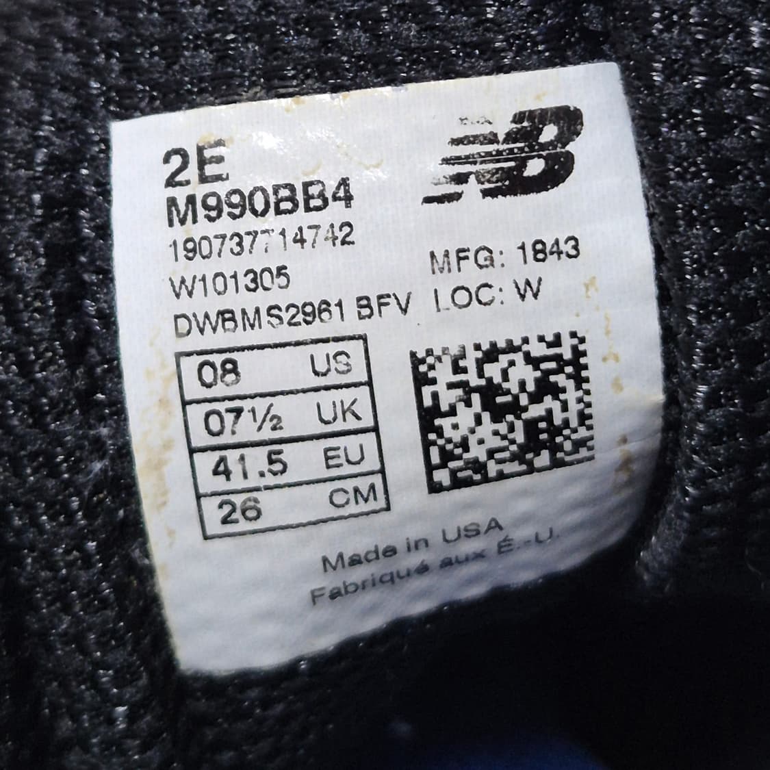 [260mm🔥] 뉴발란스 990 v4 미국판 블랙 상품이미지8