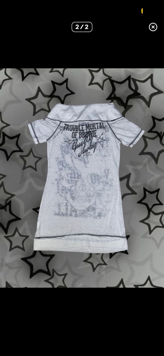 Y2K 펑크 빈티지 반팔 티셔츠 겸 원피스 상품이미지2