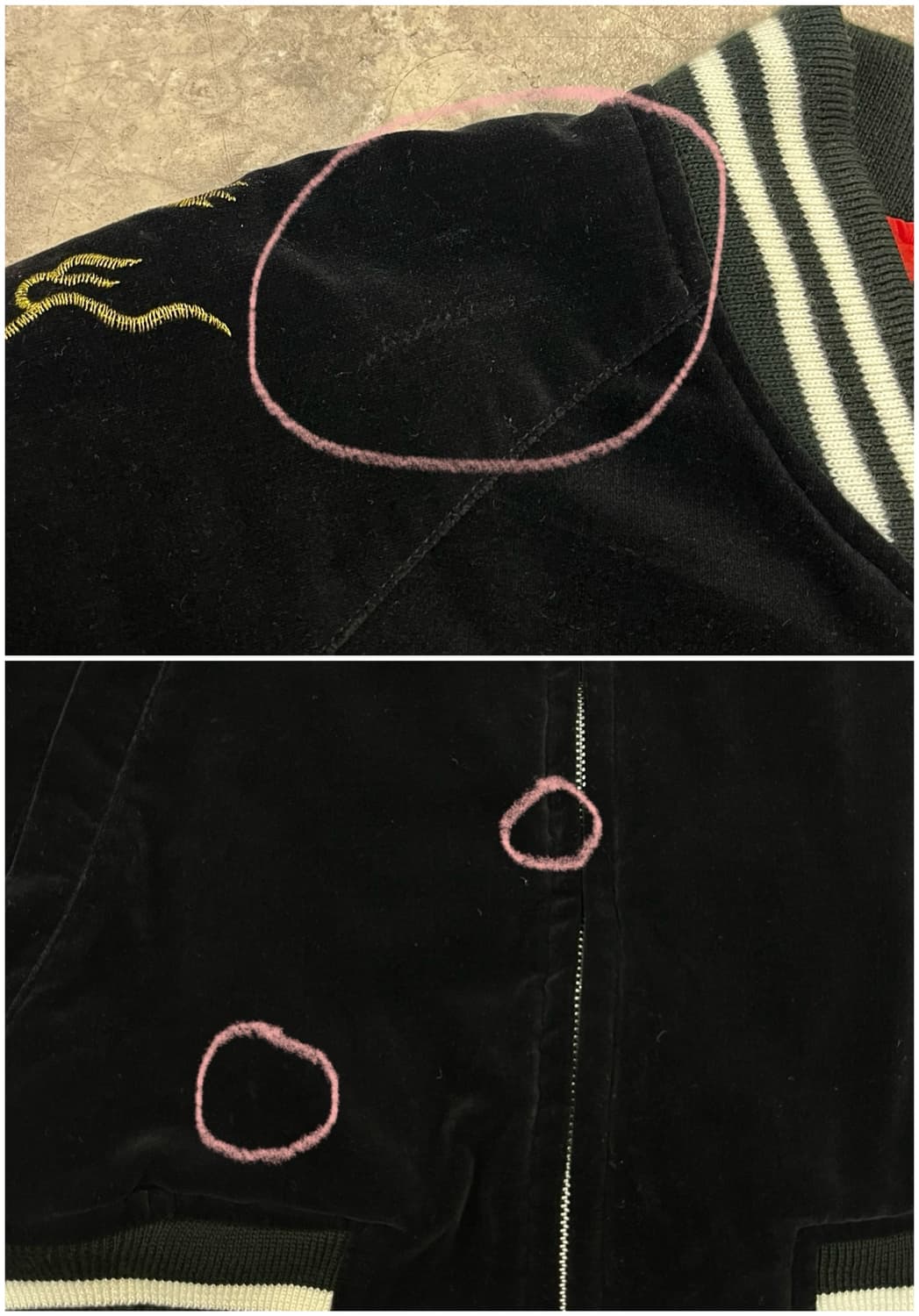 호시히메 벨벳 자수 스카잔 블랙 #csz2748 상품이미지5