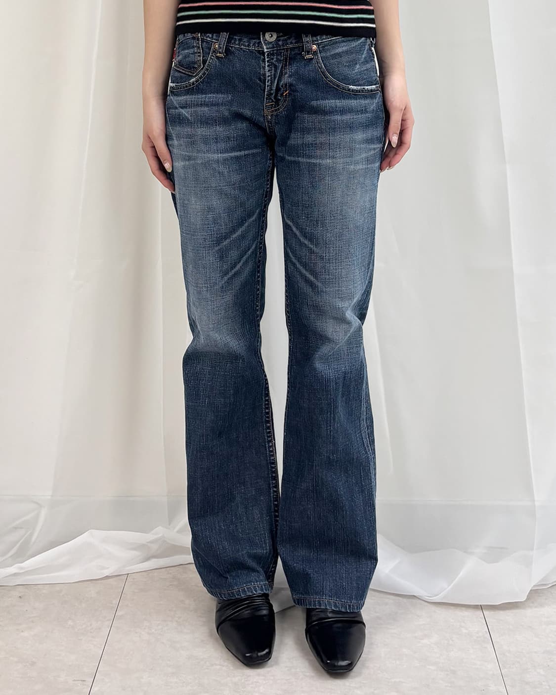 Sweet Camel 빈티지 워싱 세미 부츠컷 팬츠 상품이미지1