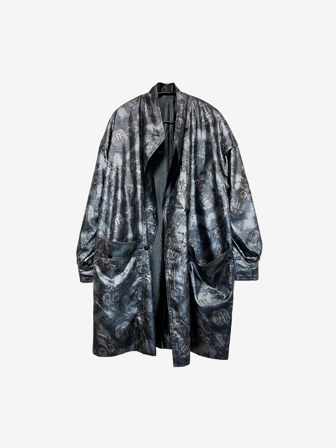 Reversible Glossy Floral Jacket - Black 상품이미지9