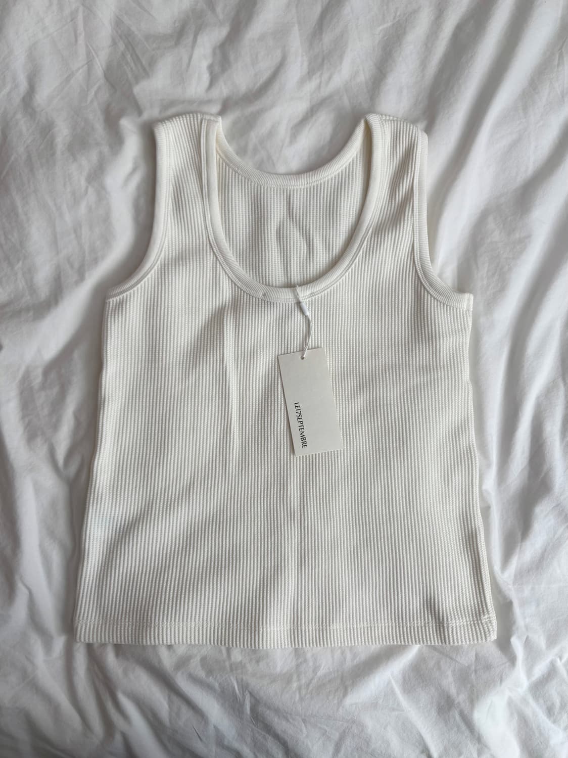 LE17SEPTEMBRE COY TOP in COTTON 슬리브리스 상품이미지6