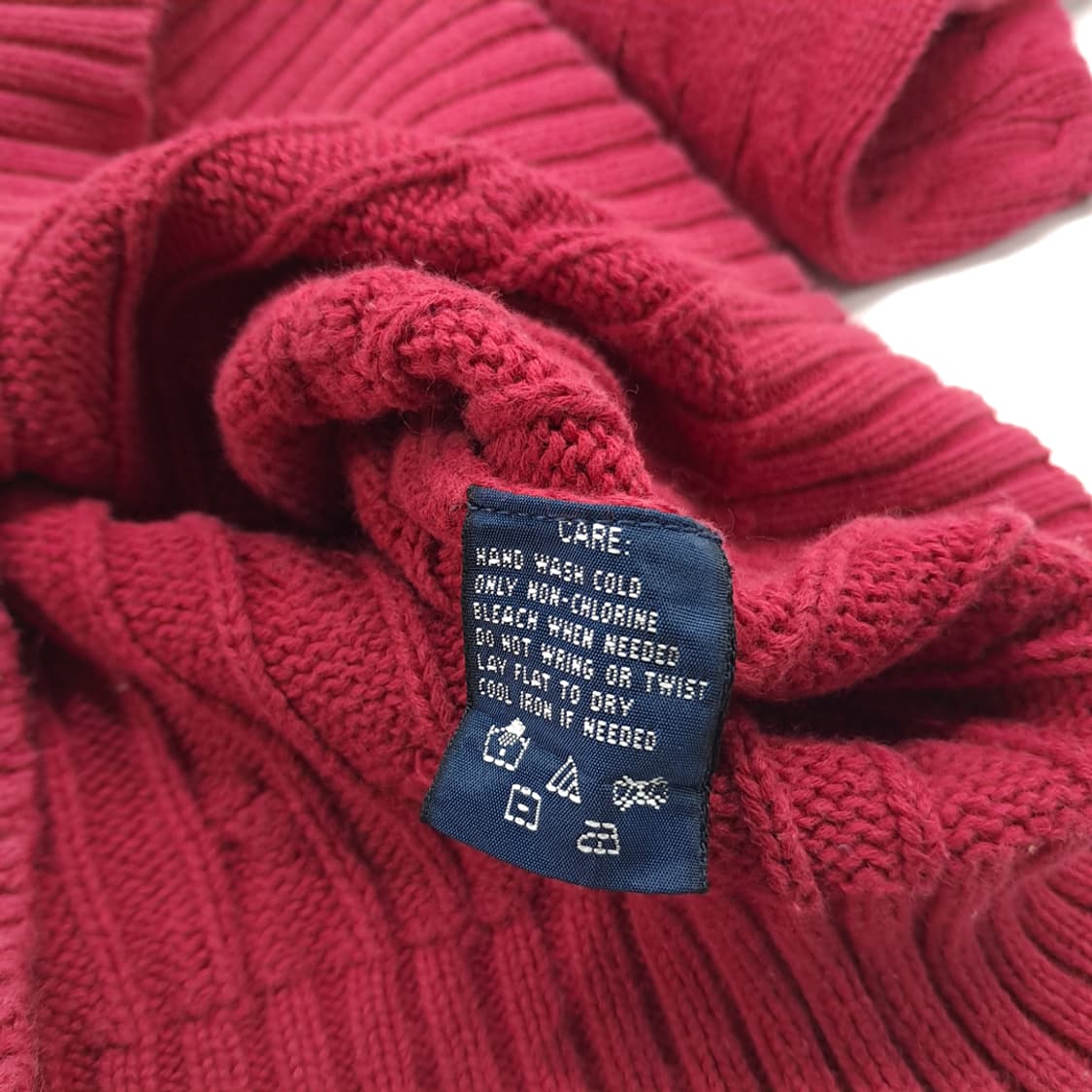 CN827W M 폴로 랄프로렌 레드 라운드 케이블 긴팔 니트 스웨터 상품이미지6