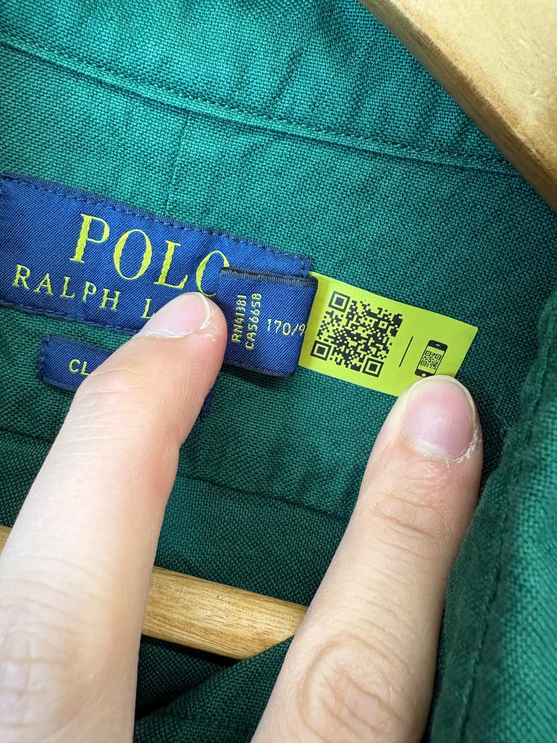 폴로랄프로렌 큐알라벨 클래식핏 그린 셔츠 상품이미지7