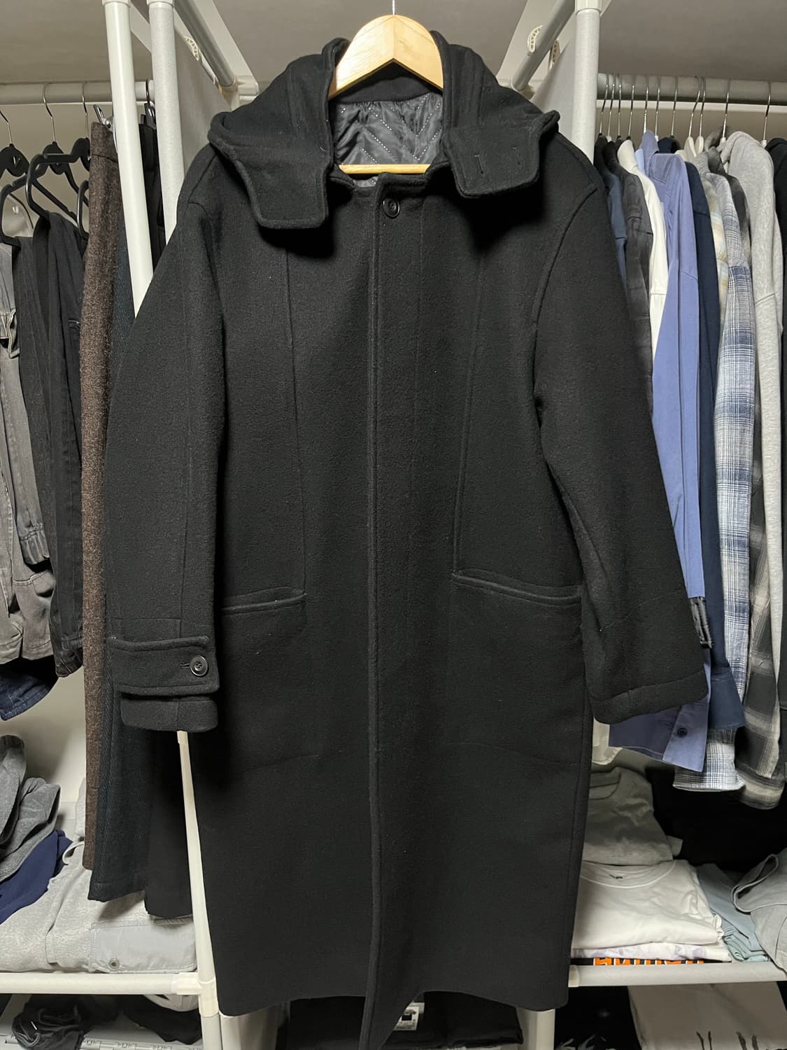 엘무드 후드코트 블랙 44사이즈 상품이미지2